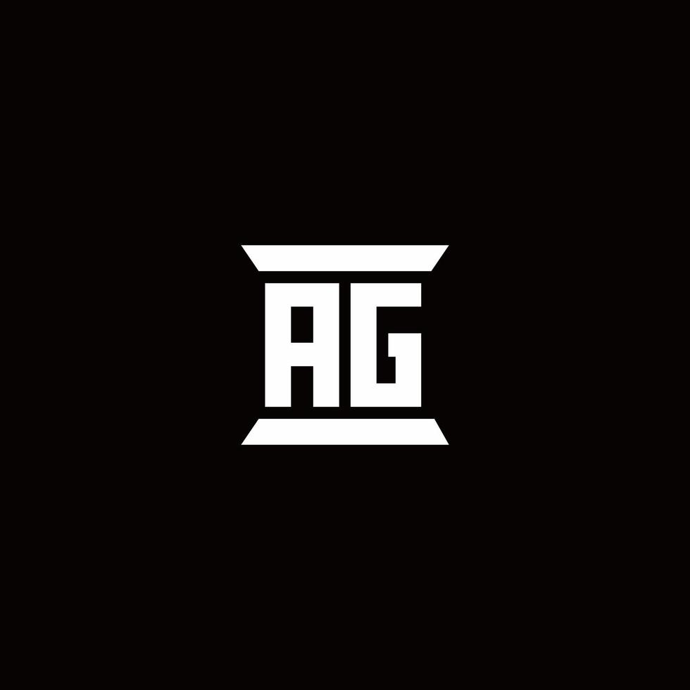 monograma del logo de ag vector