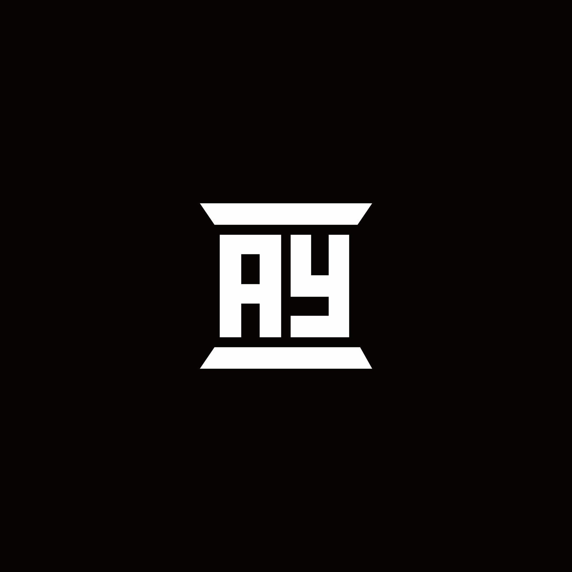 AY Logo monogram with pillar shape designs template 2963787 Vector Art