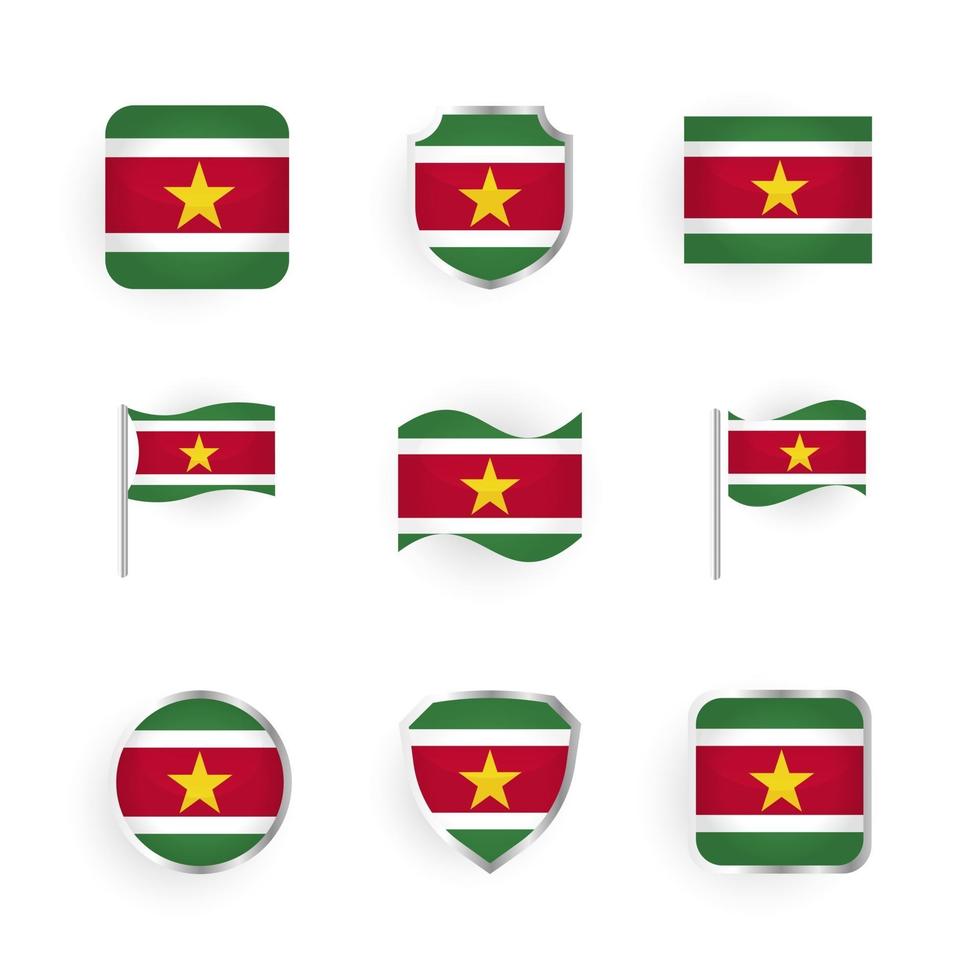 Suriname Flag Icons Set vector