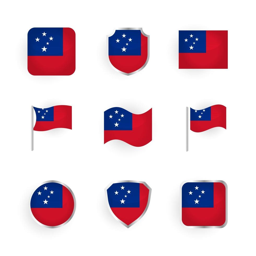 Samoa Flag Icons Set vector