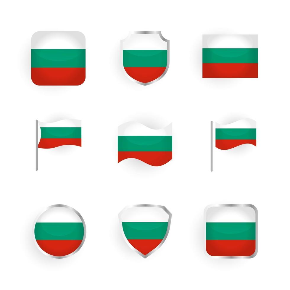 conjunto de iconos de bandera de bulgaria vector