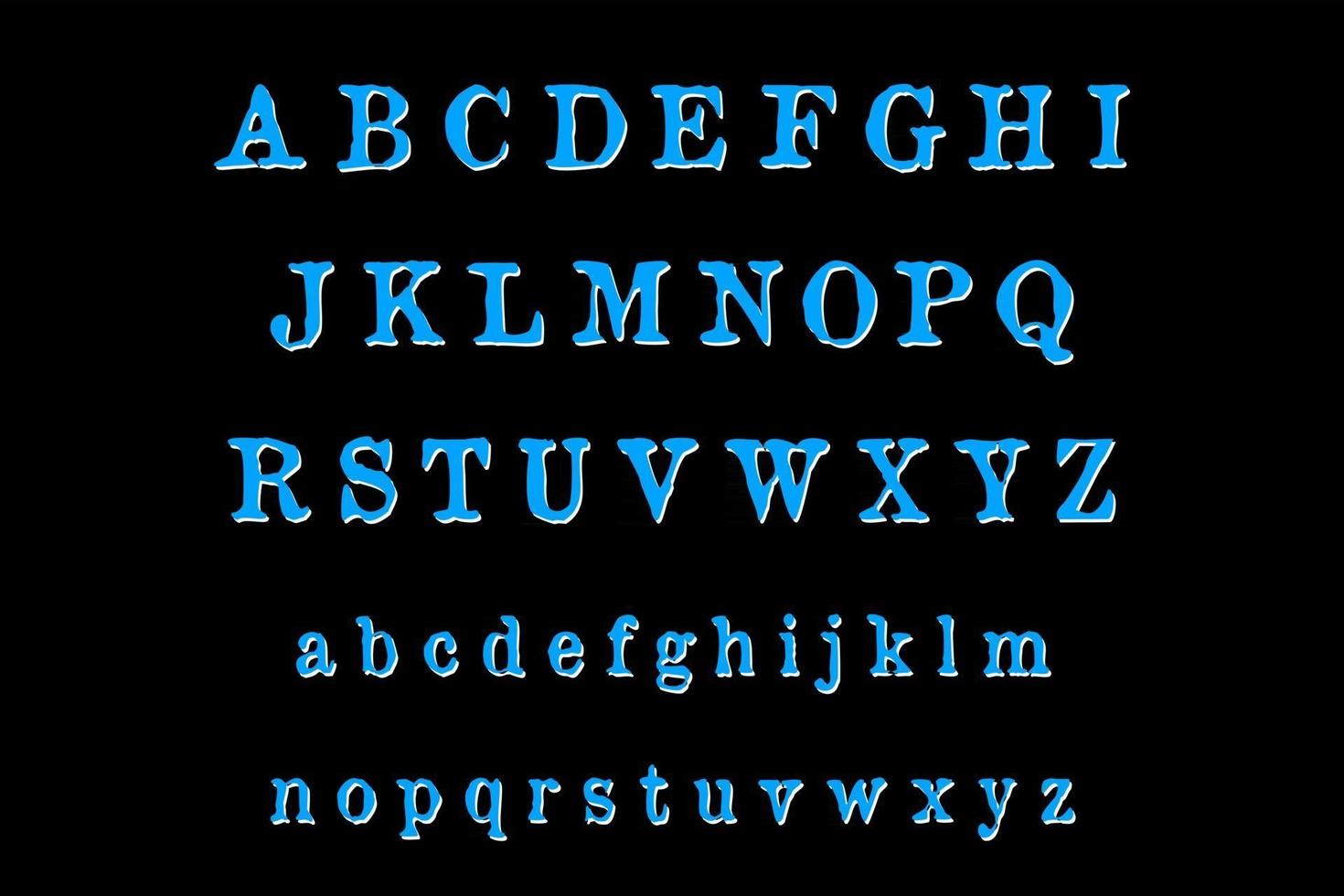 Fuente de alfabeto de máquina de escribir antigua de la a a la z vector