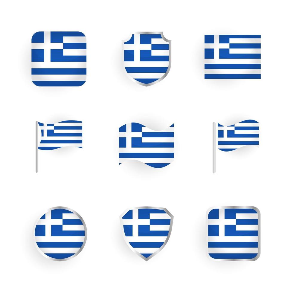 Greece Flag Icons Set vector