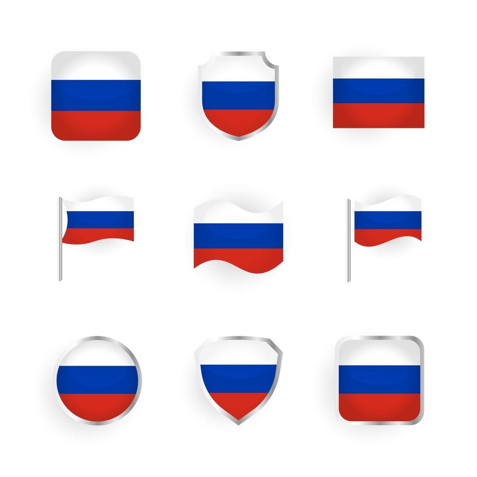 conjunto de iconos de bandera de rusia vector