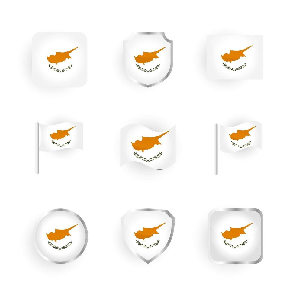 Cyprus Flag Icons Set vector