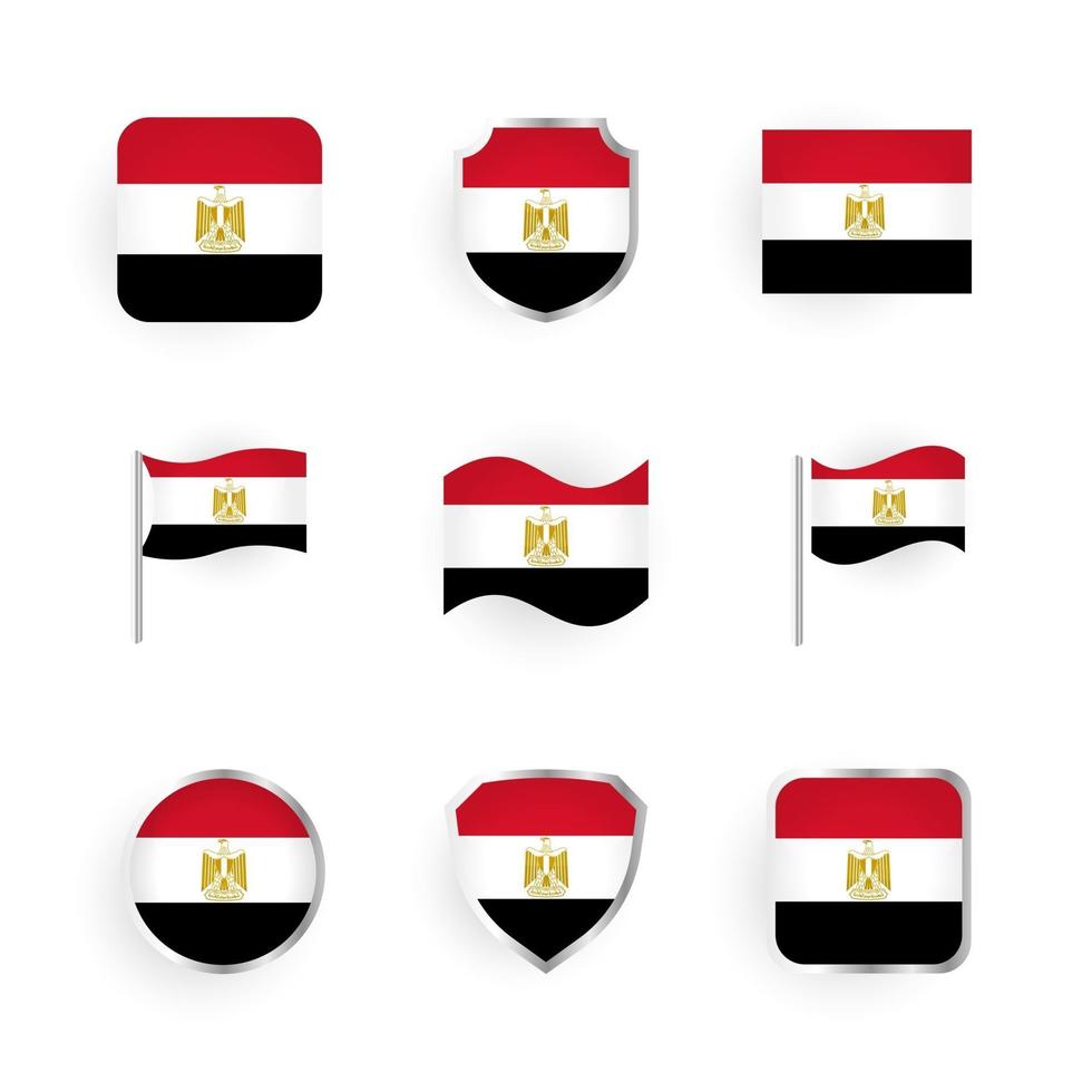 conjunto de iconos de bandera de egipto vector