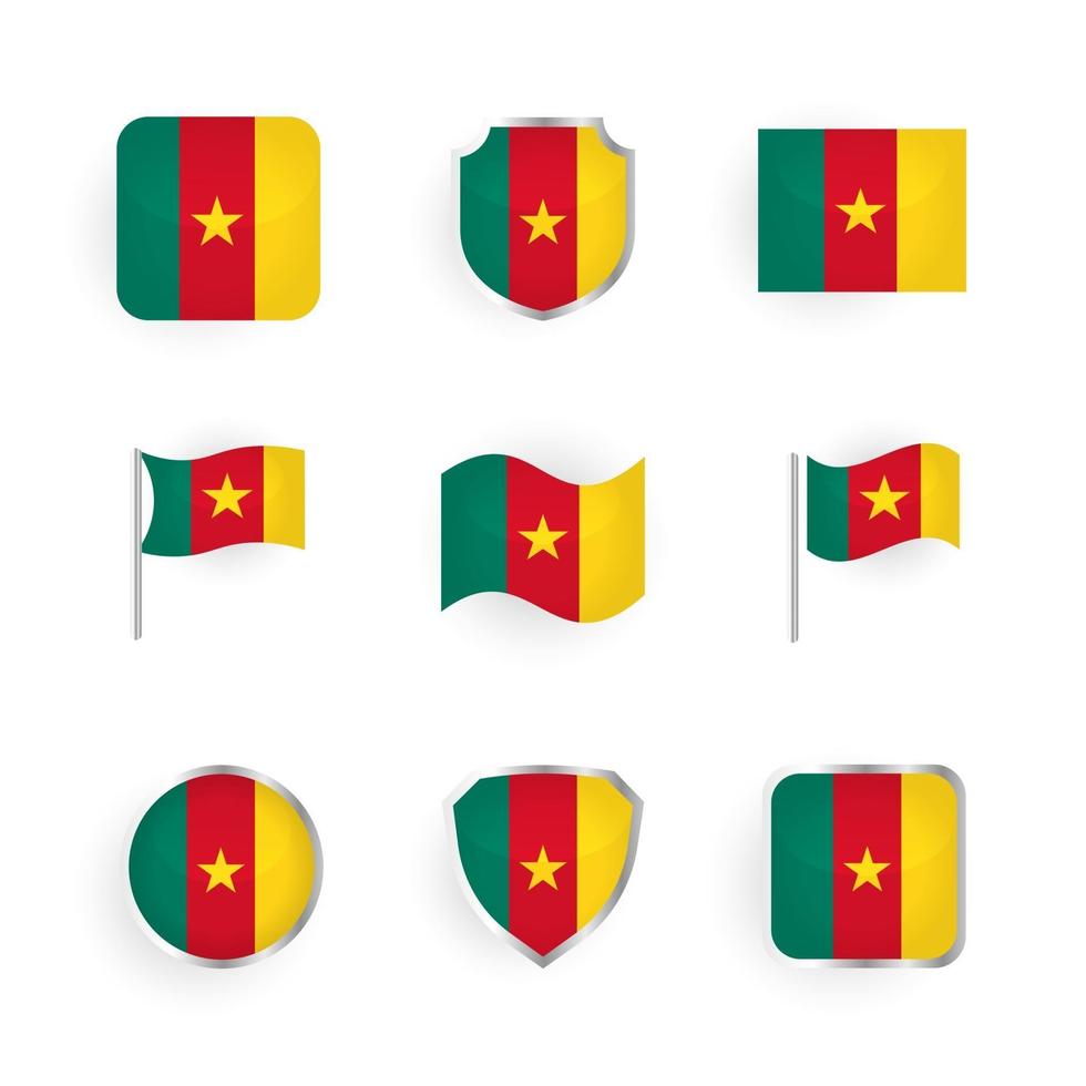 Cameroon Flag Icons Set vector
