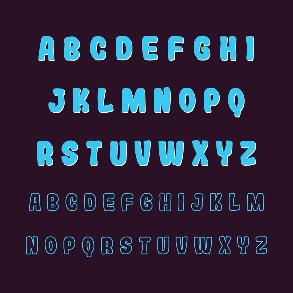 Stylish Cartoon Alphabet Font A to Z vector