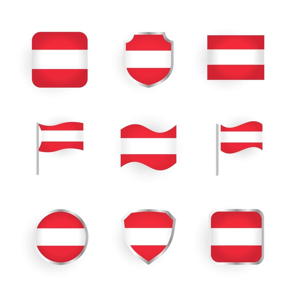 conjunto de iconos de bandera de austria vector