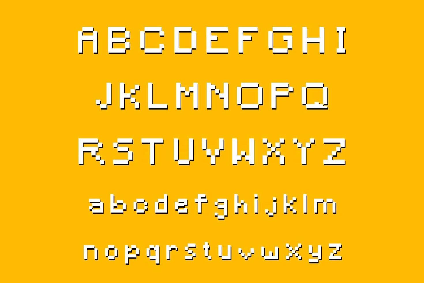 Modern Pixelated Alphabet Font A to Z vector