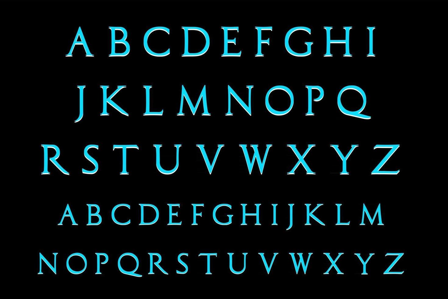 Modern Roman Alphabet Font A to Z vector