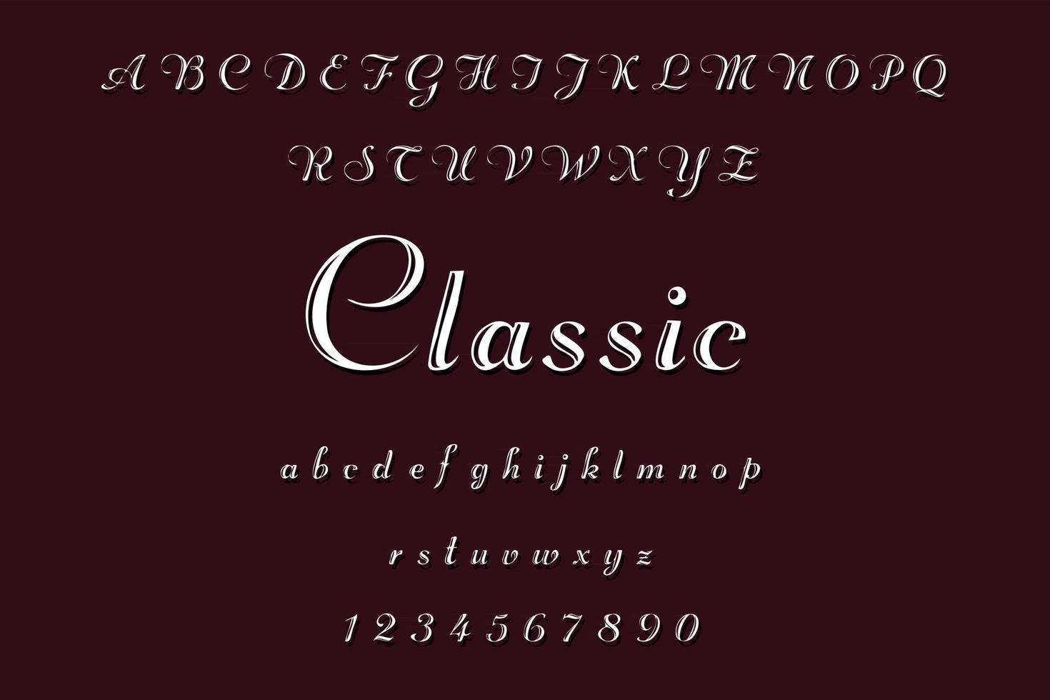 Cool Classic Alphabet Font A to Z vector