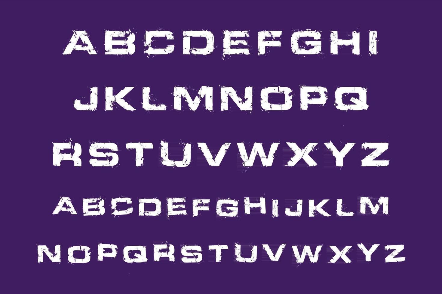 Modern Destroyed Alphabet Font A to Z vector