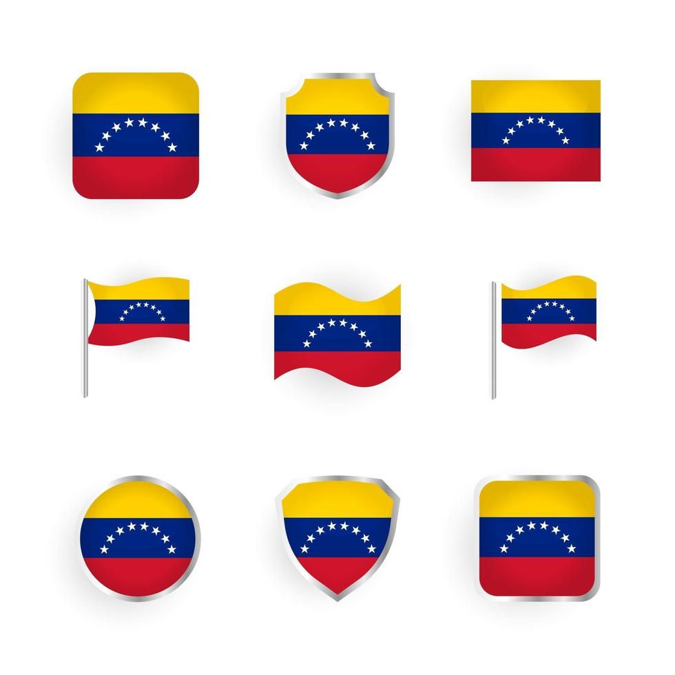 conjunto de iconos de bandera de venezuela vector