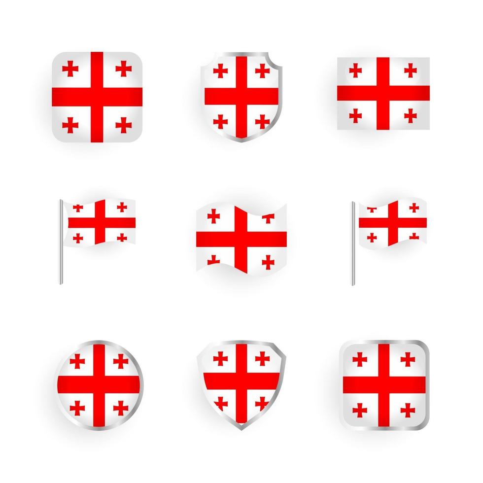 Georgia Flag Icons Set vector