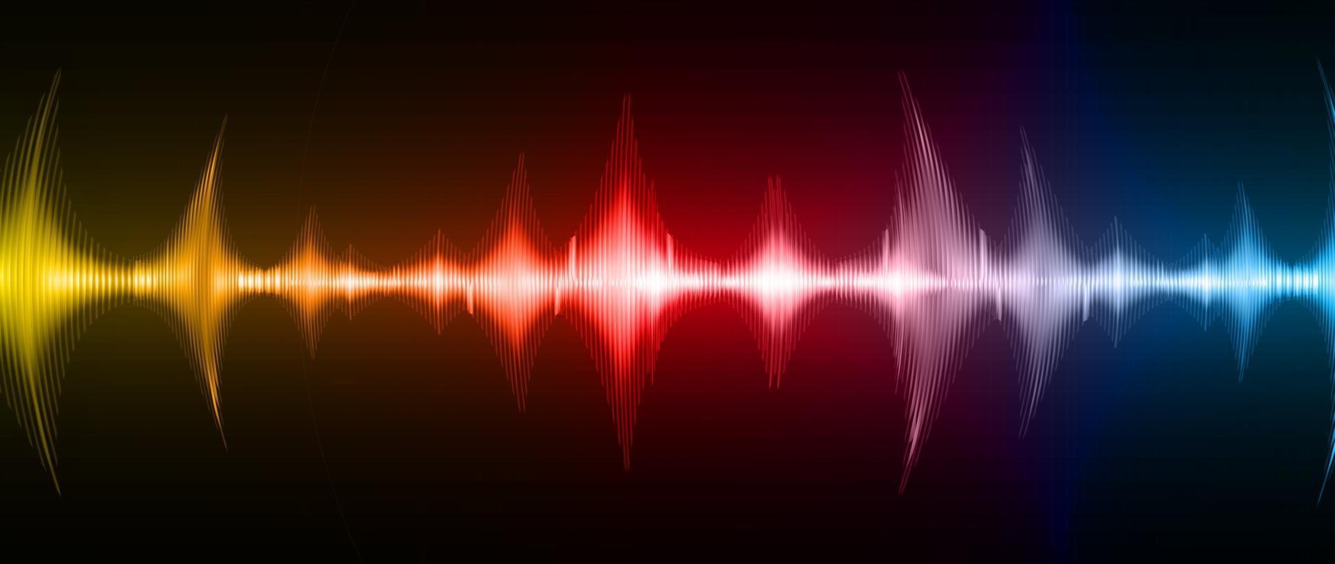 Sound waves oscillating dark light vector