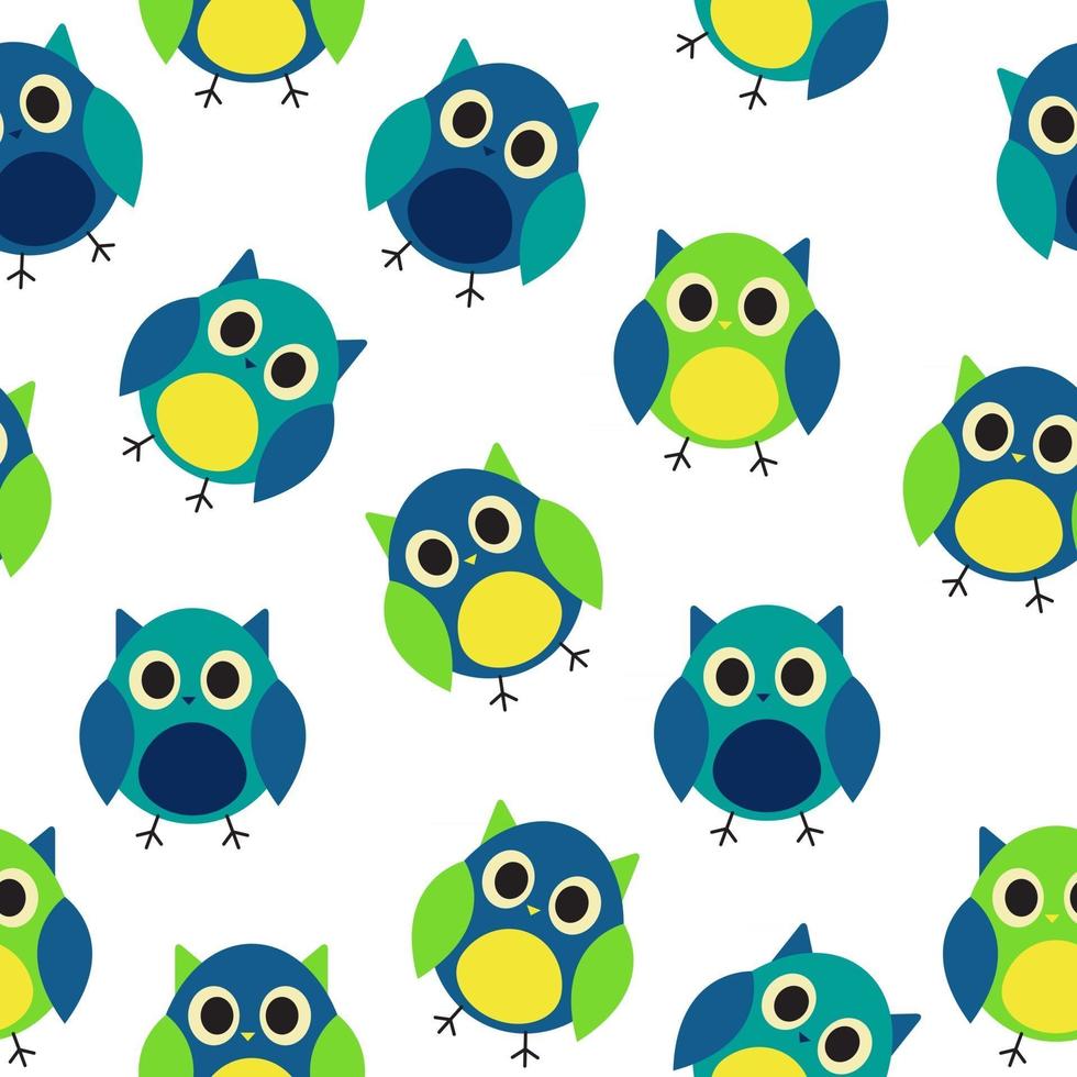 Owl Seamless Pattern Background Vector Illustration