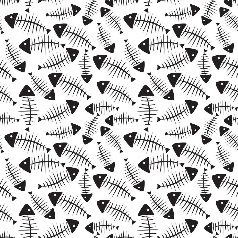 Fish Bone Seamless Pattern Background Vector Illustration