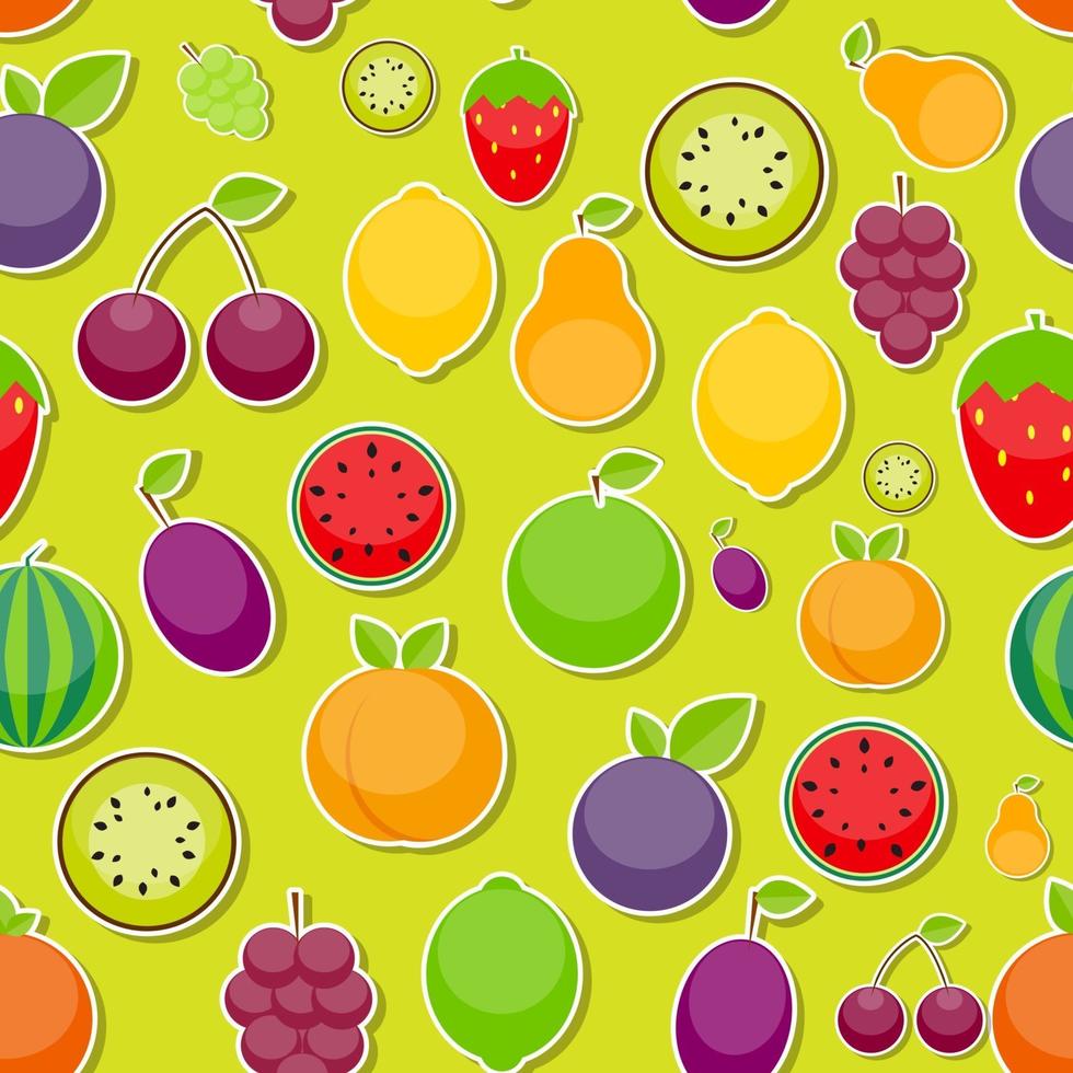 Seamless Pattern Background from Apple, Orange, Plum, Cherry vector