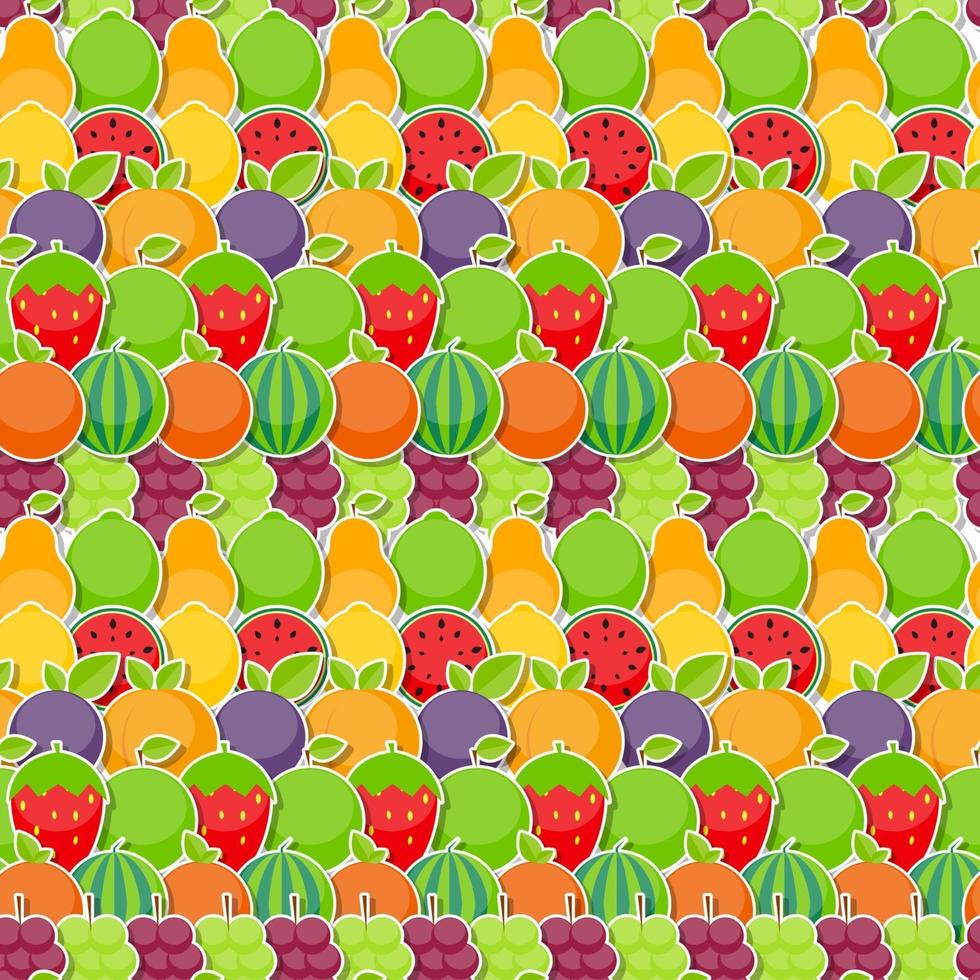 Seamless Pattern Background from Apple, Orange, Plum, Cherry vector