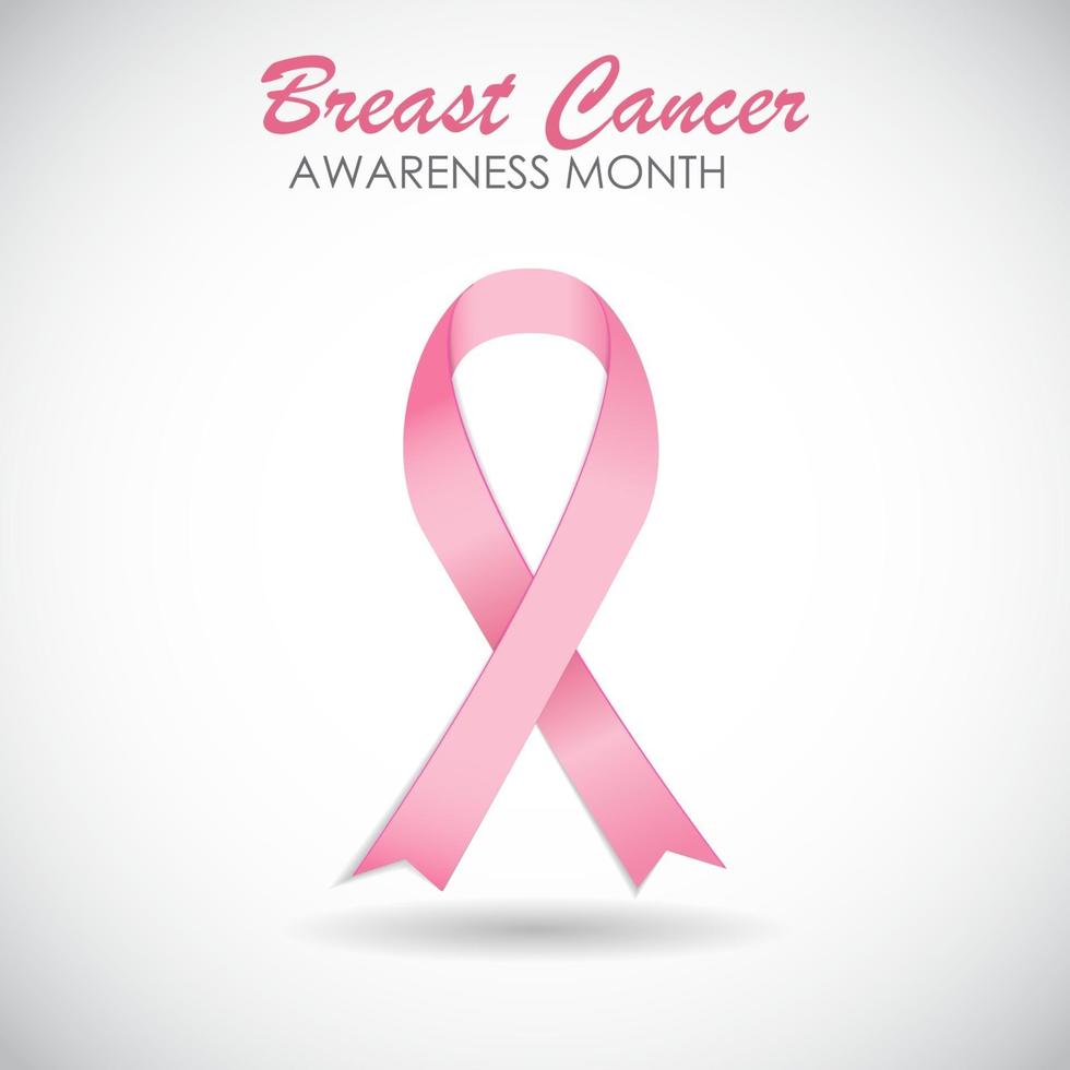 Breast Cancer Awareness Pink Ribbon Vector Illustration