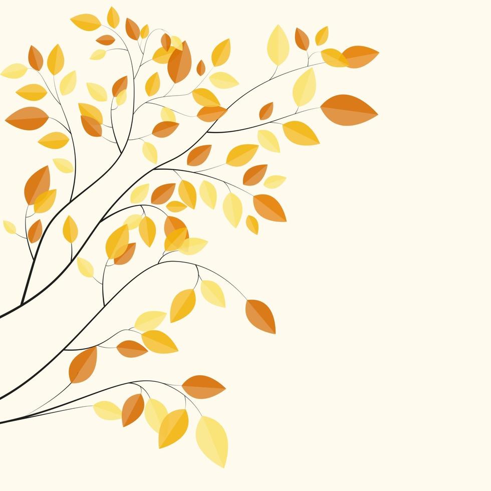 Shiny Autumn Natural Leaves Background. Vector Illustration