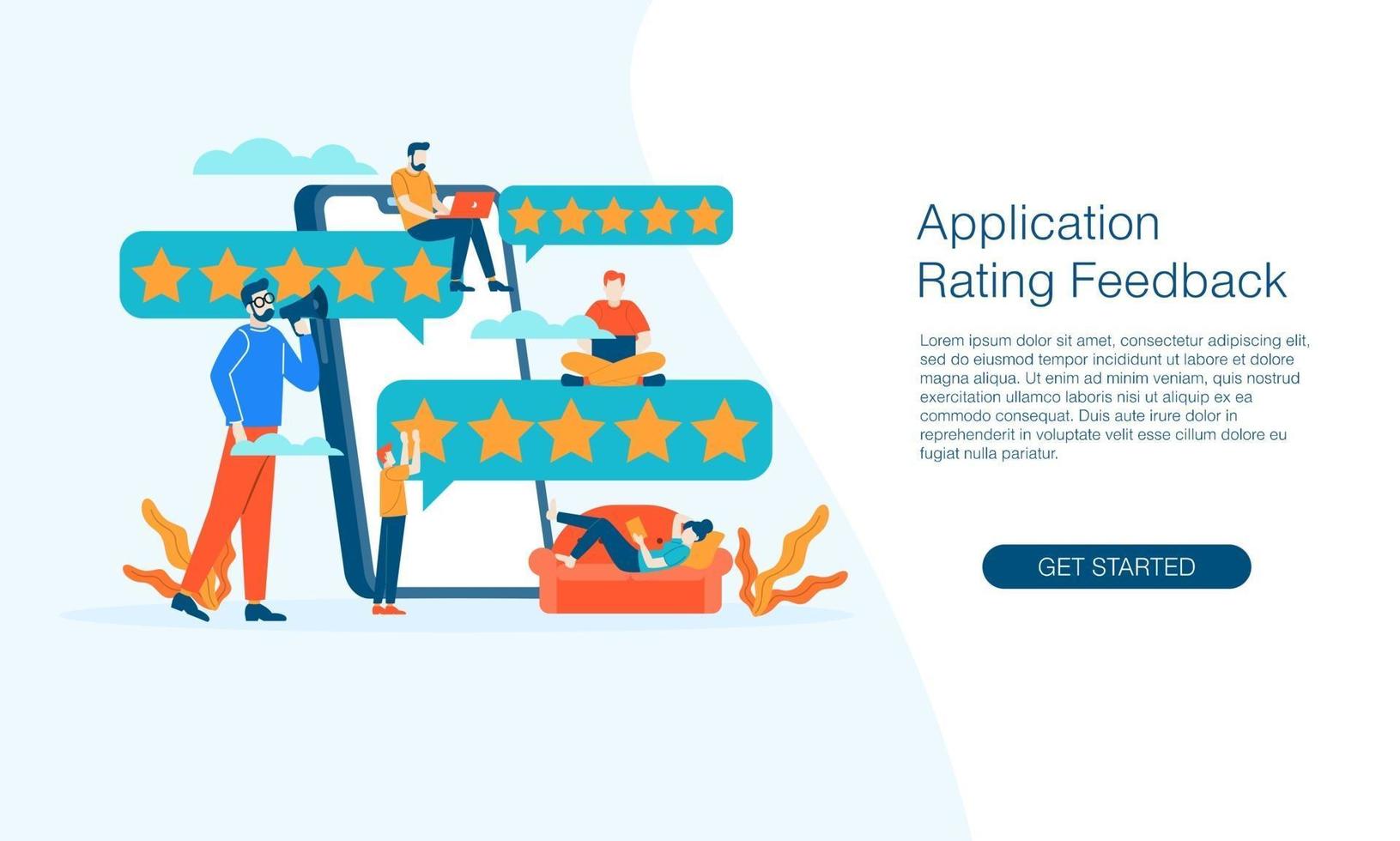 Rating feedback mobile app vector illustration concept