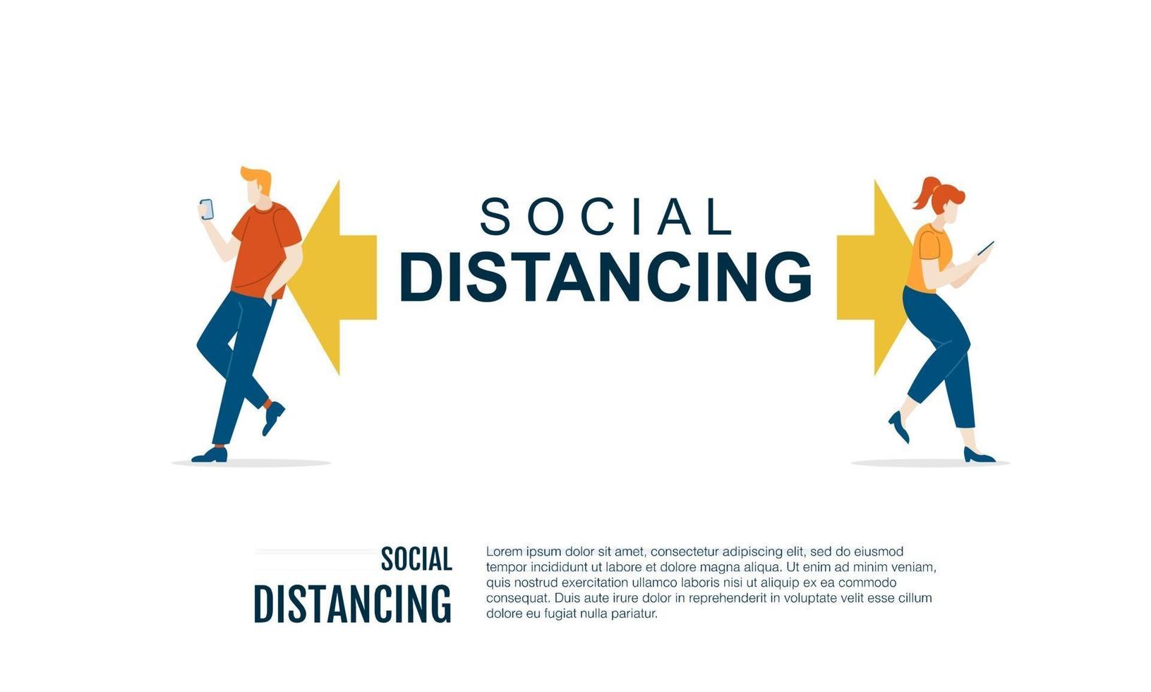 people social distancing avoid corona virus vector