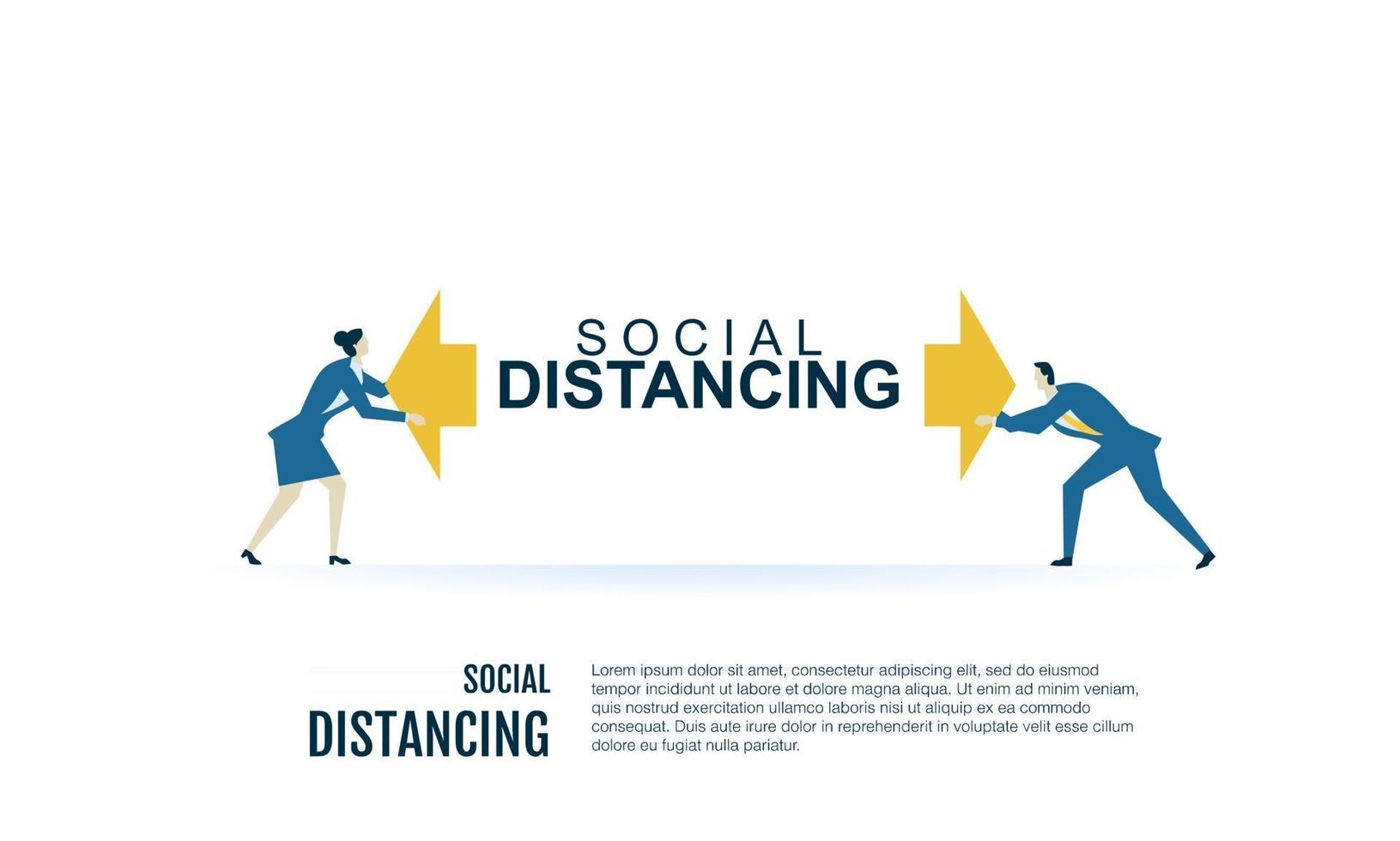 people social distancing avoid corona virus vector flat ill