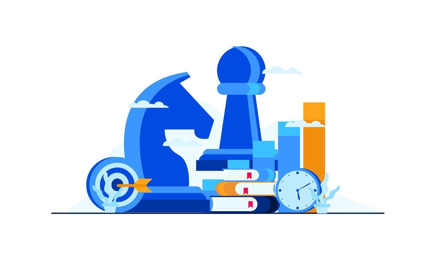 business management strategy flat illustration vector