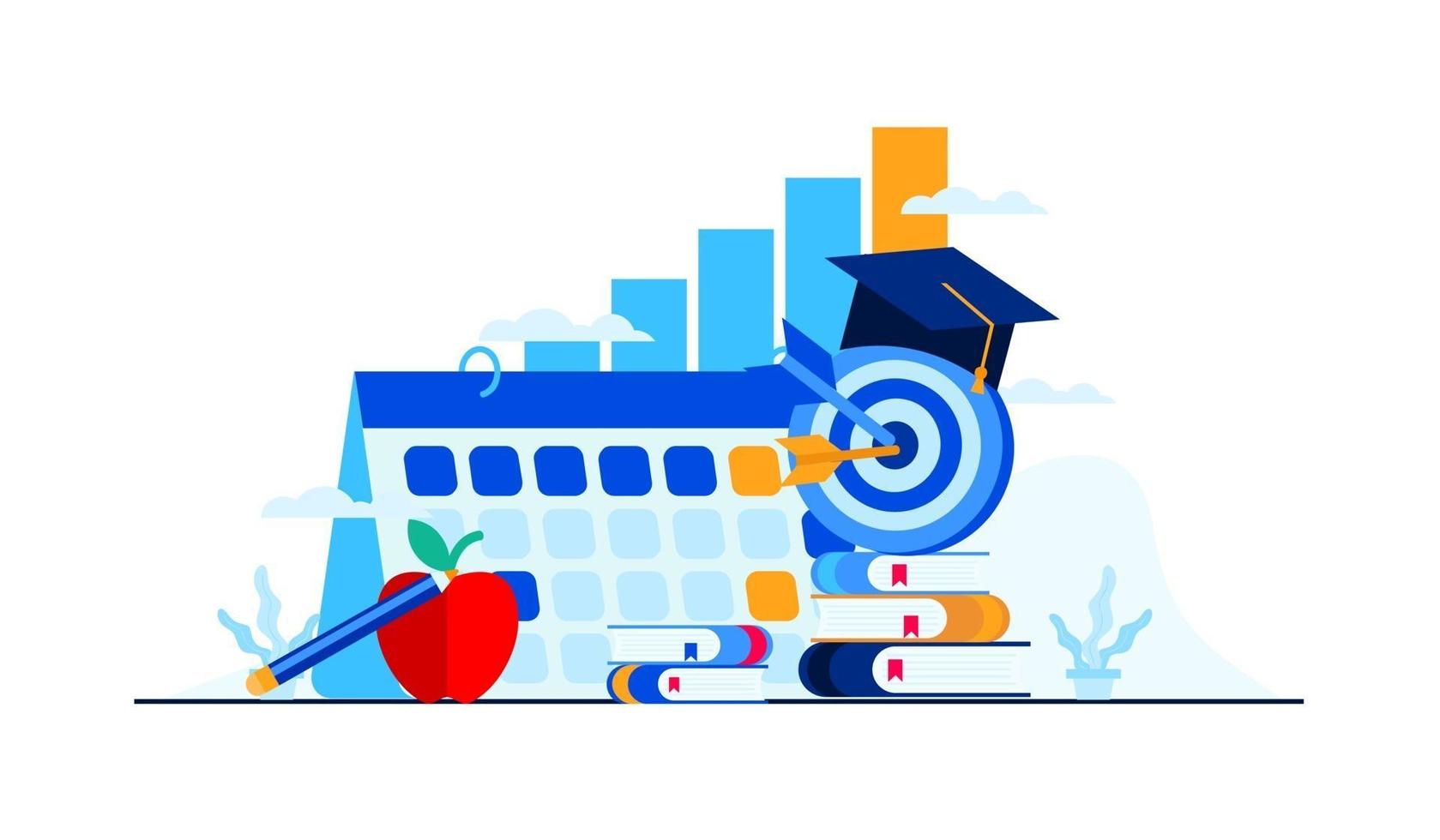 business management education flat illustration vector
