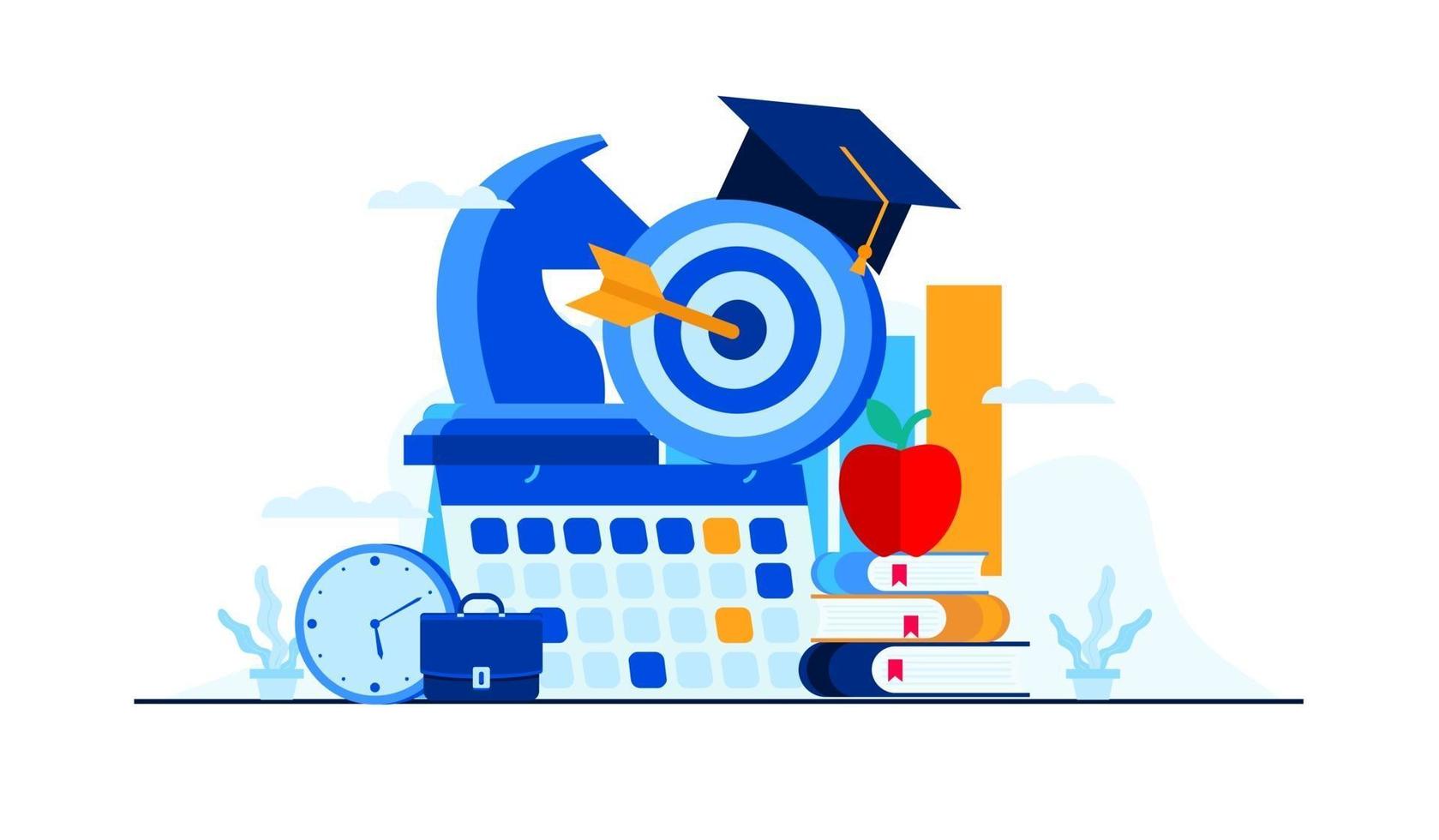 business management education flat illustration vector