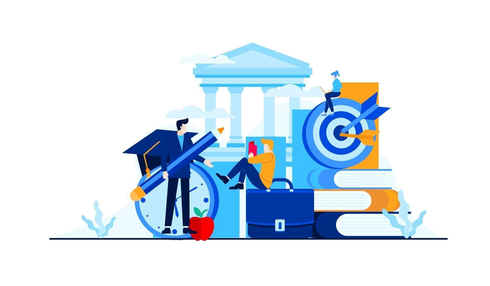 university education the students study on a campus vector