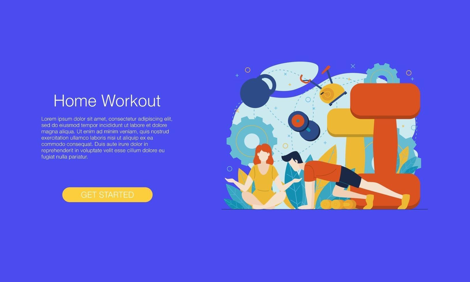 Workout exercises vector illustration concept video