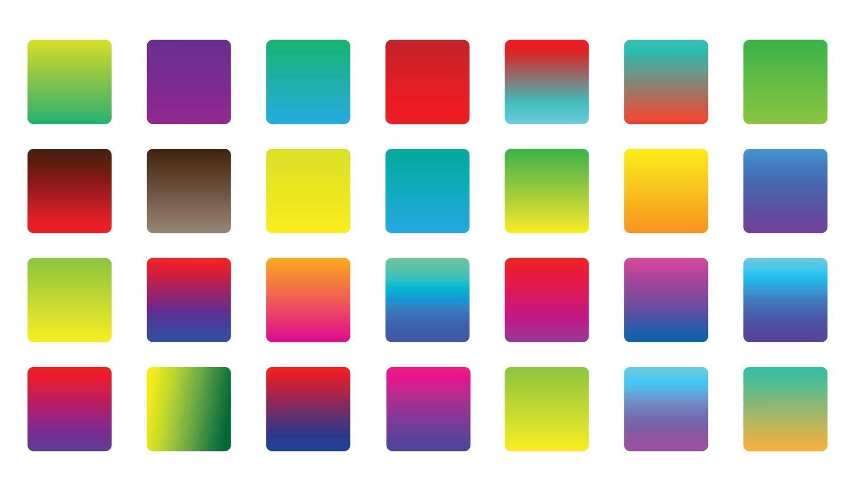 Vibrant colorful gradients swatches set vector