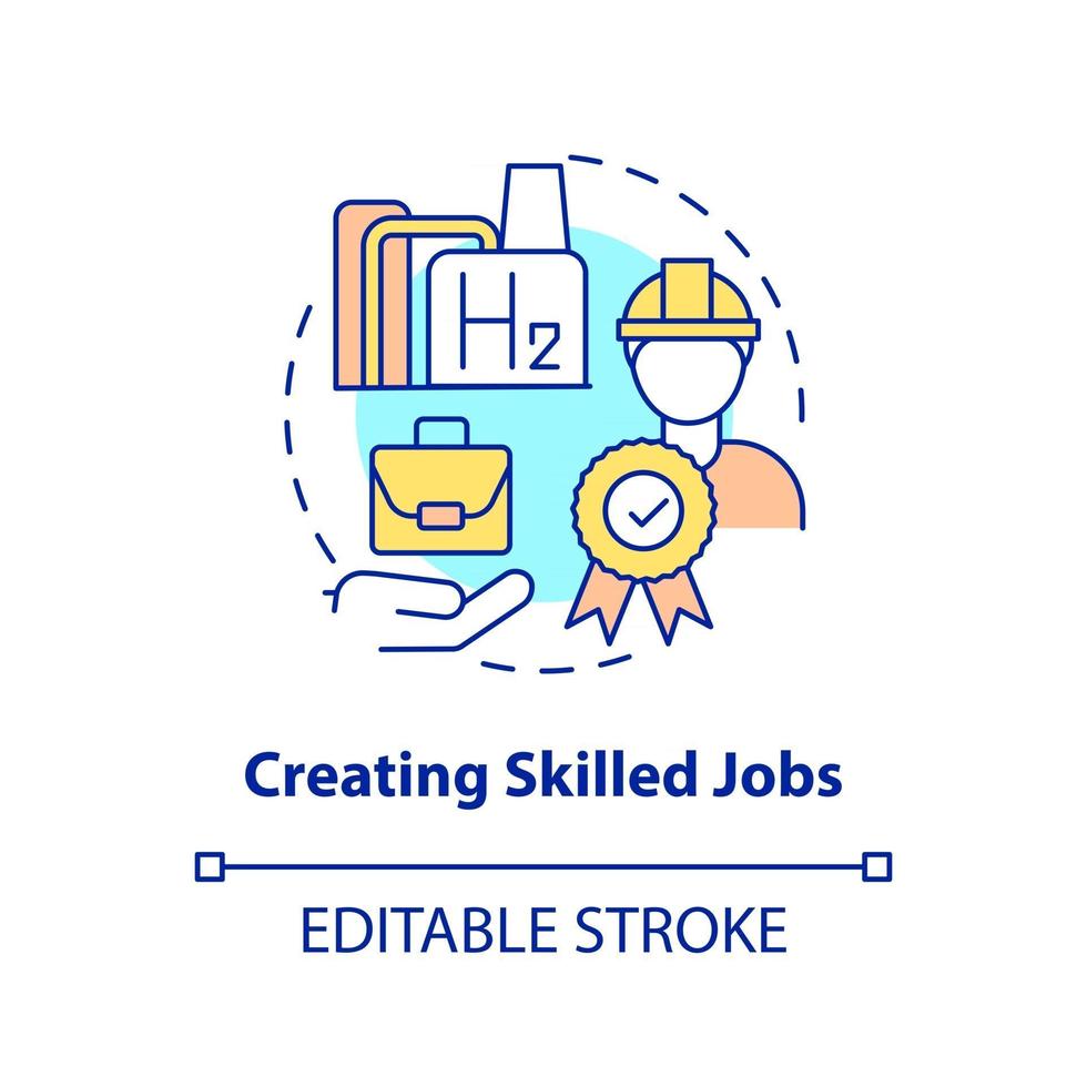 Creating skilled jobs concept icon vector