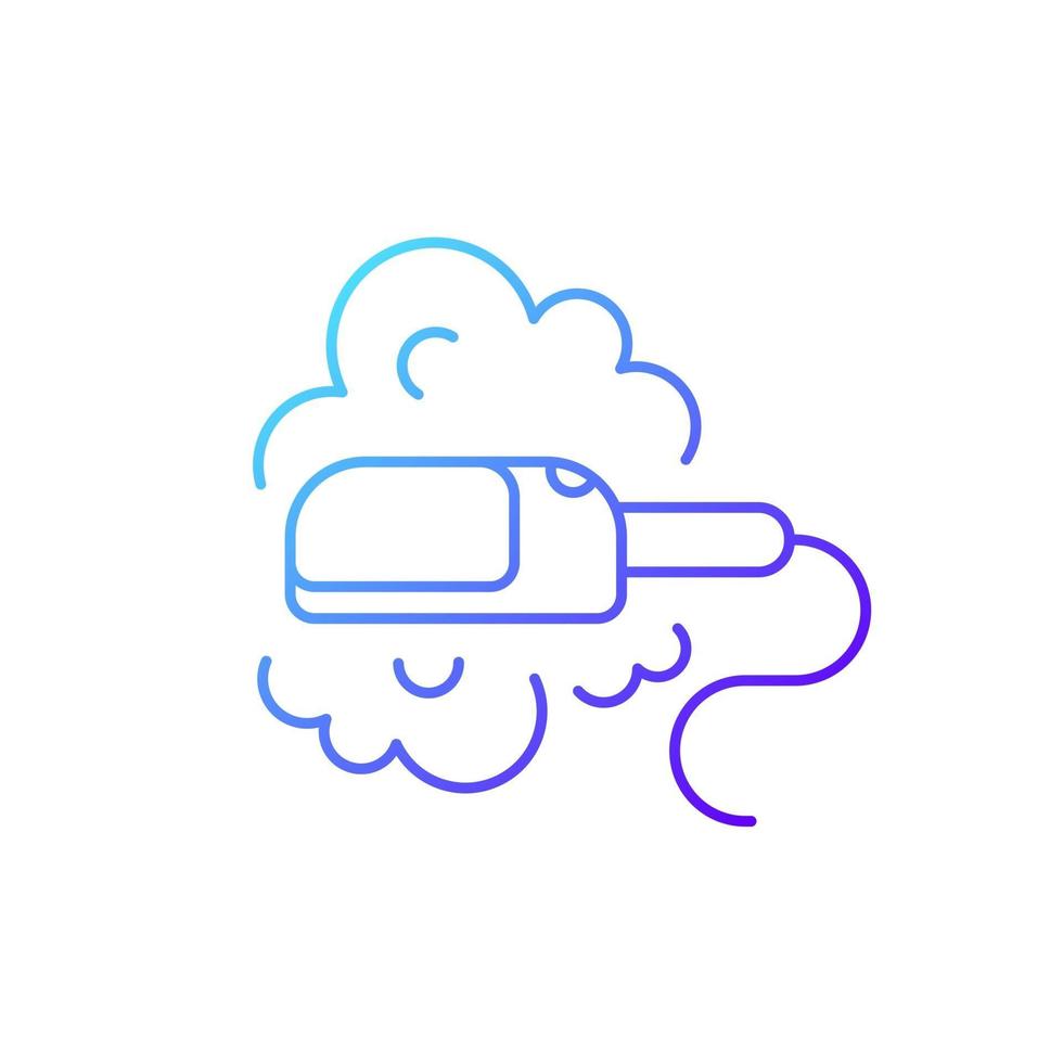 Travel size steam iron gradient linear vector icon