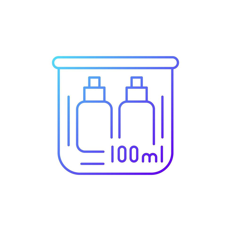 Travel size bottles 100 ml gradient linear vector icon