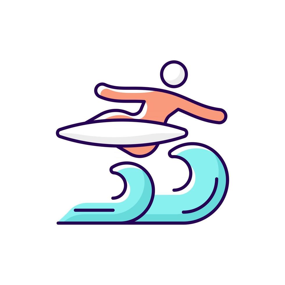 Air surfing technique RGB color icon vector