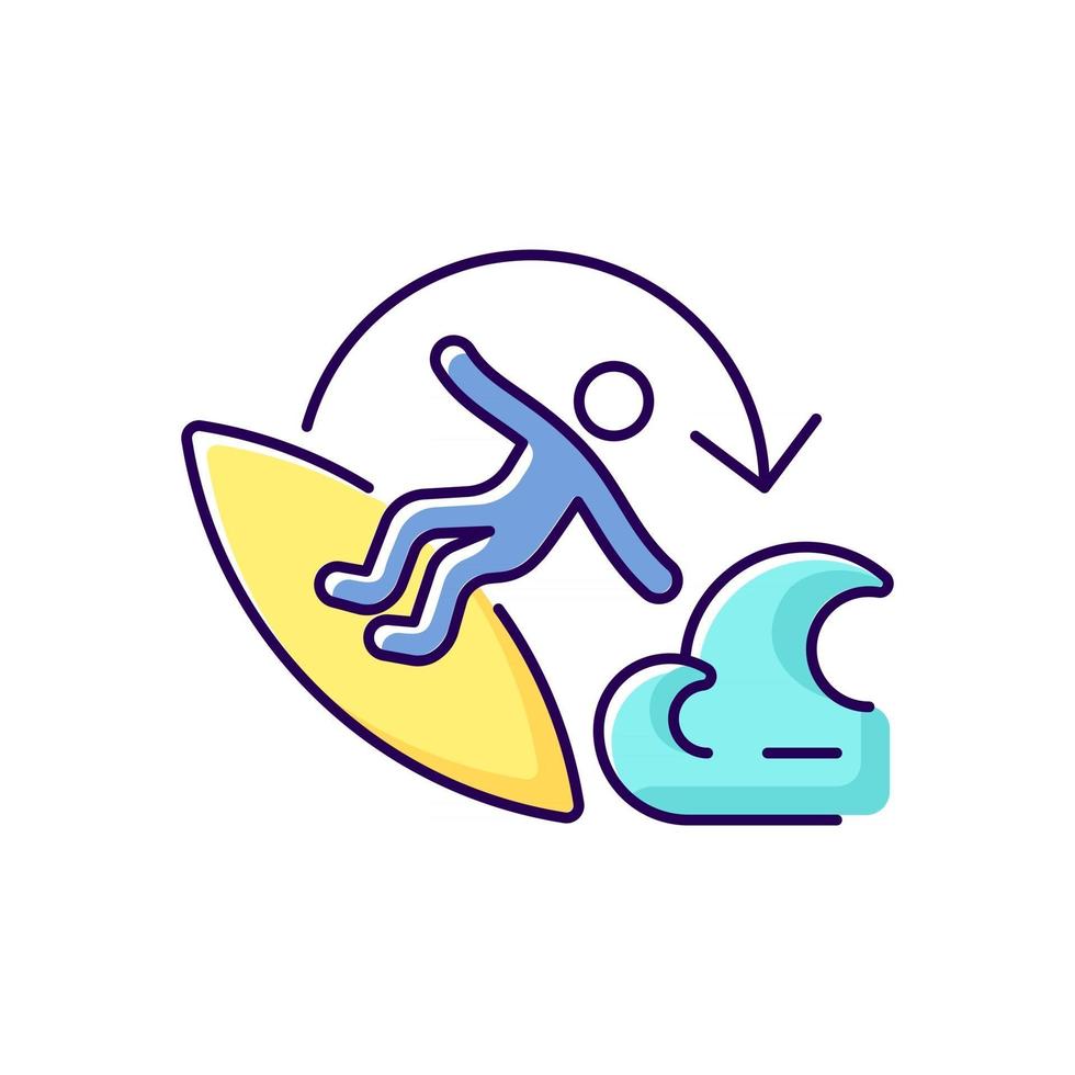 Carve surfing maneuver RGB color icon vector