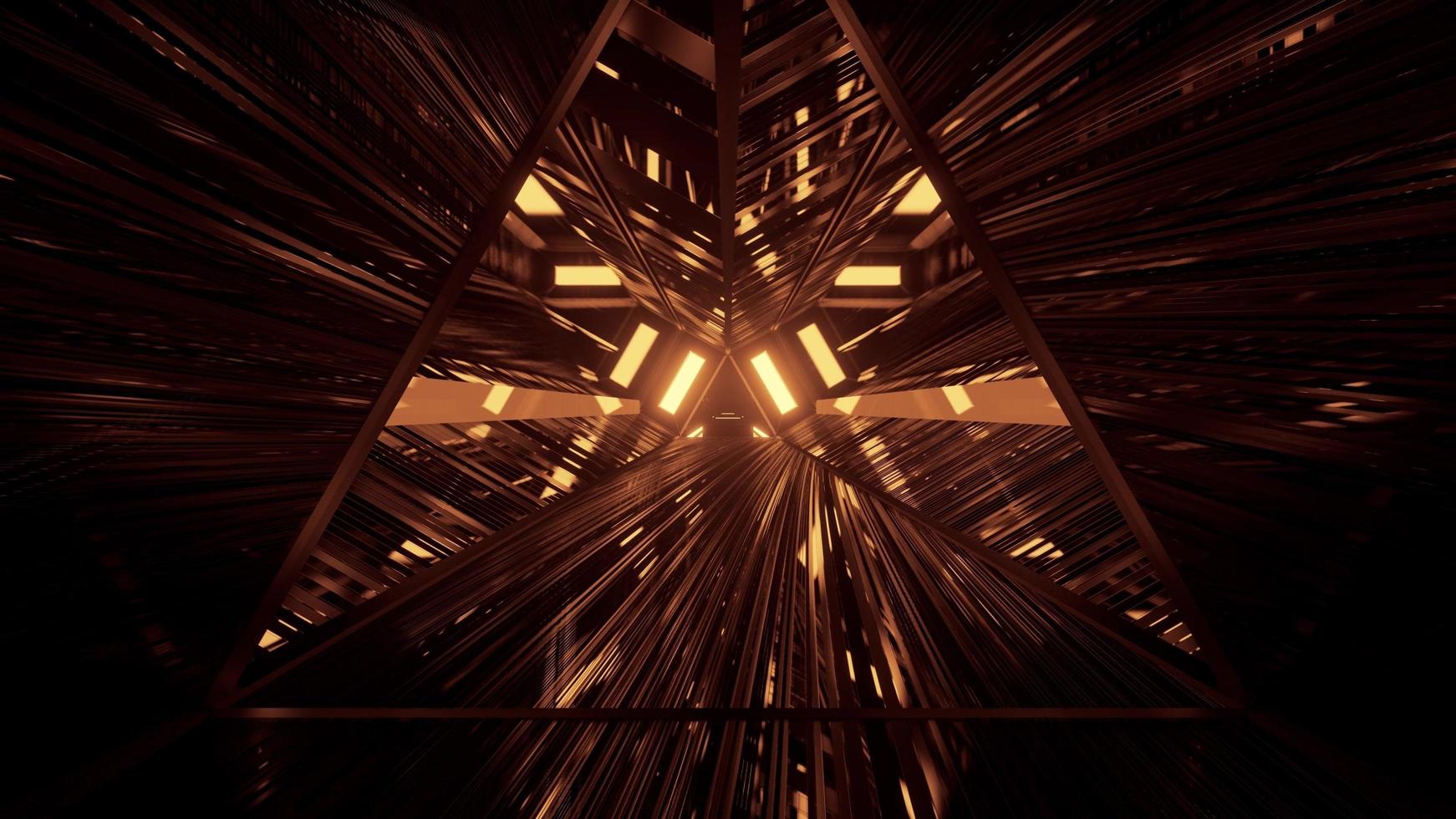 3d illustration of triangle tunnel in 4K UHD photo