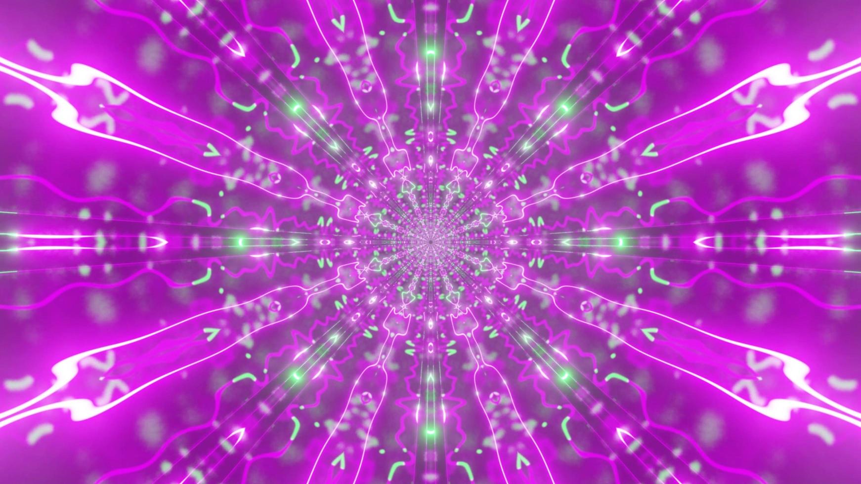 Kaleidoscopic pink abstract ornament 4K UHD 3D illustration photo