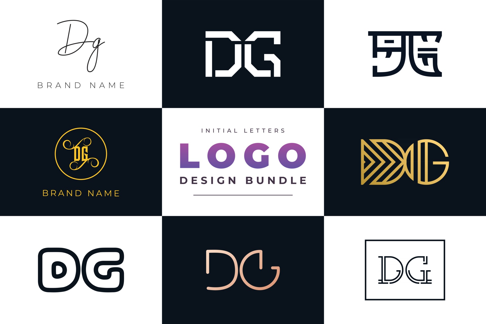 Set Of Collection Initial Letters DG Logo Design 2964885 Vector Art At 