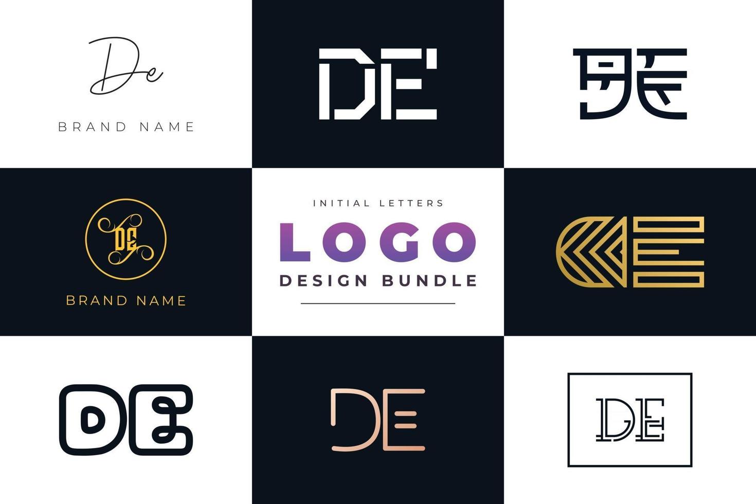 conjunto de diseño de logotipo de letras iniciales de colección. vector