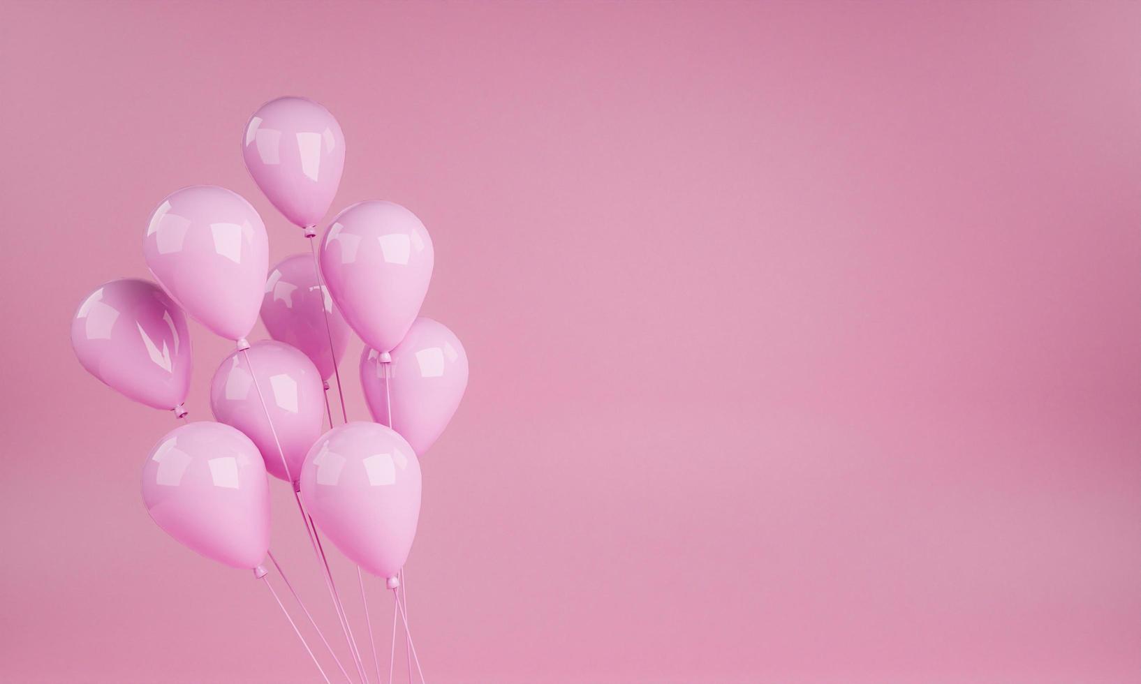 3d rendering pink balloon background photo