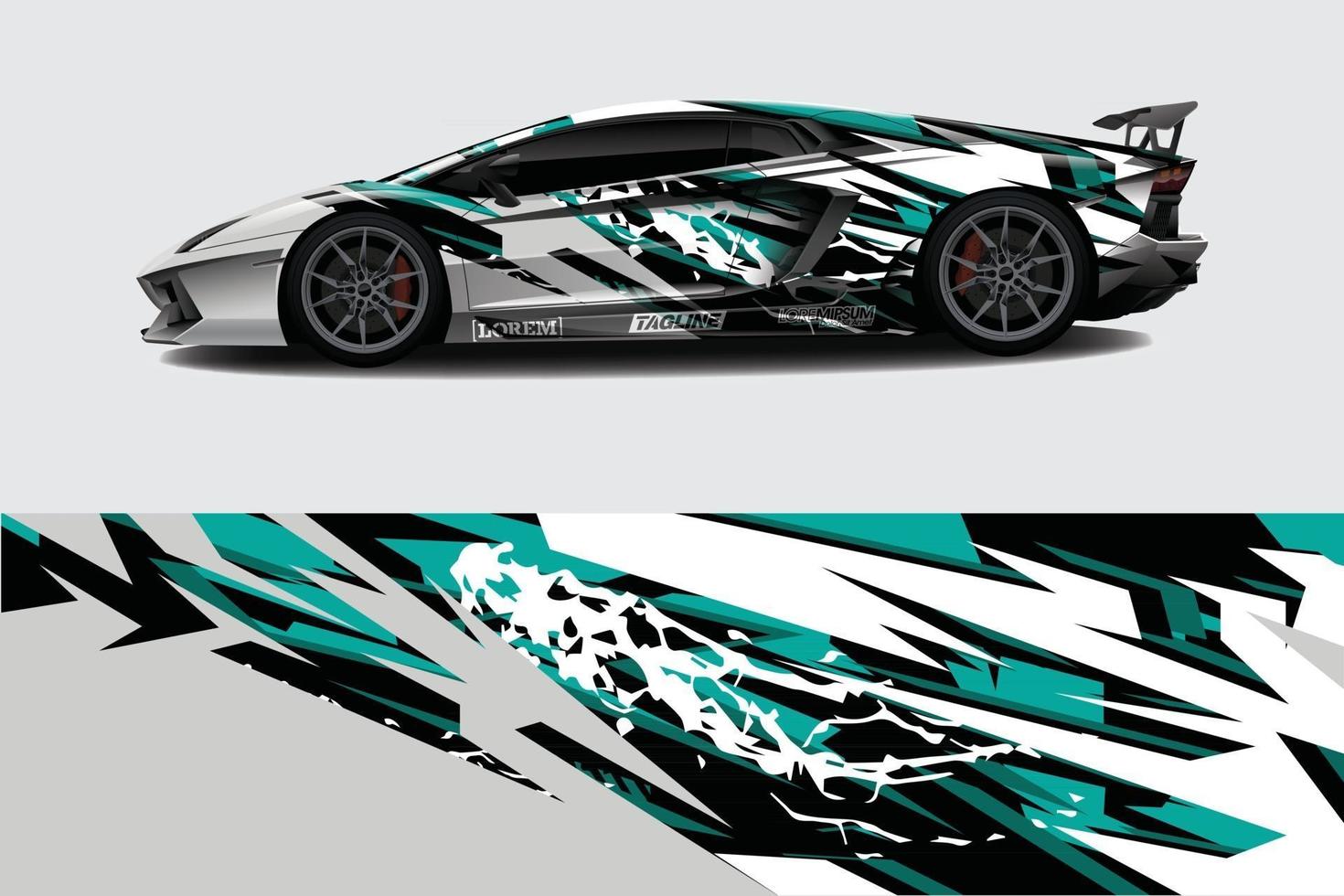 Car wrap graphic racing abstract background for wrap and vinyl sticker vector