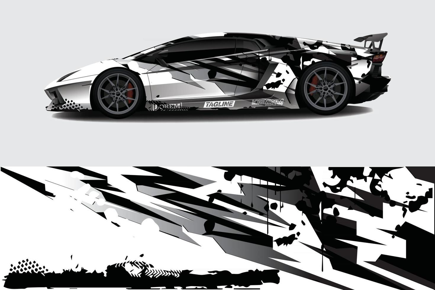 Car wrap graphic racing abstract background for wrap and vinyl sticker vector