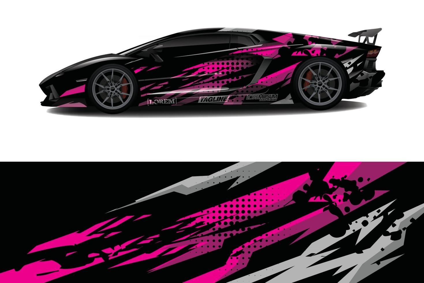 Sports car wrapping decal design vector