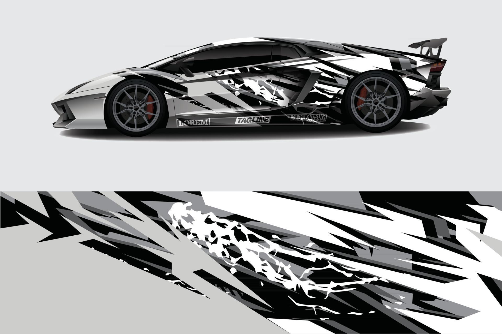 Car wrap graphic racing abstract background for wrap and vinyl sticker