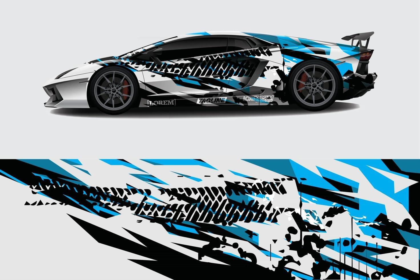 Car wrap graphic racing abstract background for wrap and vinyl sticker vector